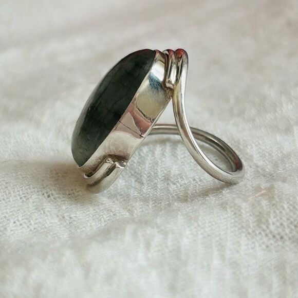Labradorite .925 Sterling Silver Ring 5.5 - Picture 4 of 10